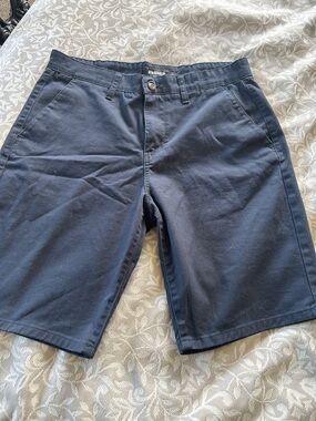RSQ Men's Navy Flat-Front Cotton Shorts